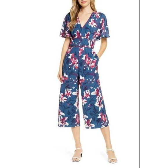 Adelyn Rae 5970298 Women's Sz XS Blue Multi Floral Print Shayne Jumpsuit $108 - Picture 11 of 12